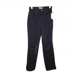 We The Free Free People "Black Gold" Black Distressed Jeans 27.